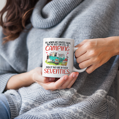 Alternative view of Mothers Day Gift All Women Are Created Equal but the Best Can Still Go Camping Coffee Mug - Water Bottle