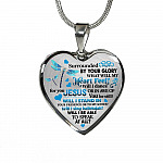 Dragonfly Surrounded by Your Glory What Will My Heart Feel I Can Only Image Heart Pendant Necklace - Bangle