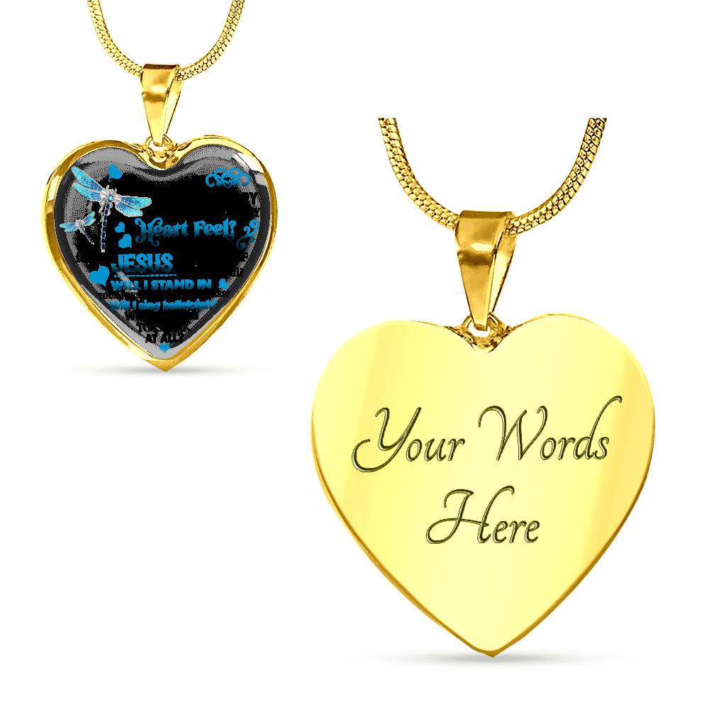 Dragonfly Surrounded by Your Glory What Will My Heart Feel I Can Only Image Heart Pendant Necklace - Bangle
