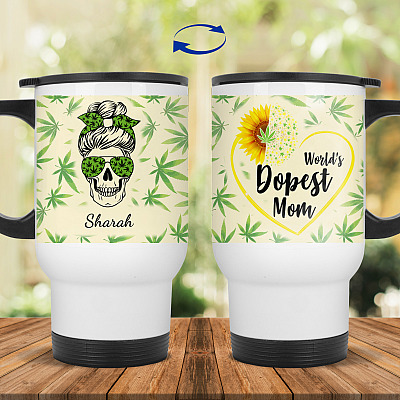 14 oz. White Travel Mug