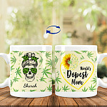 Personalized World's Dopest Mom Full Print, White, 11 oz. White Mug