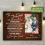 Personalized Photo To My Dad You're The First Man I Ever Loved Framed Canvas Prints-Unframed Poster-Wall Art