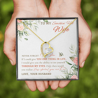 To My Smokin' Hot Wife Never Forget I Love You From Husband Forever Love Heart Pendant Necklace