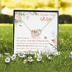 To My Smokin' Hot Wife Never Forget I Love You From Husband Interlocking Hearts Pendant Necklace