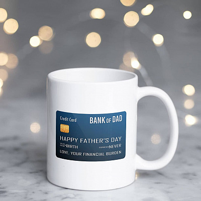 Bank Of Dad Ceramic Coffee Mug - Beer Stein -Water Bottle - Funny Fathers Day Mug