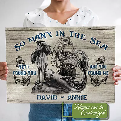 Personalized So Many In The Sea I Found You And You Found Me Framed Canvas - Unframed Poster