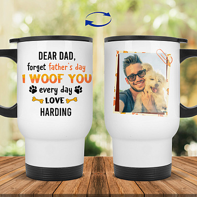 14 oz. White Travel Mug