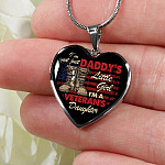 I'm Not Just Daddy's Little Girl I'm A Veteran's Daughter Heart Pendant Necklace - Proud Daughter of Veteran Gift