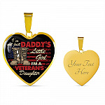 I'm Not Just Daddy's Little Girl I'm A Veteran's Daughter Heart Pendant Necklace - Proud Daughter of Veteran Gift