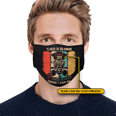 Personalized Even a Global Pandemic Couldn't Stop Me Class of 2021 Vintage Washable Reusable Face Mask