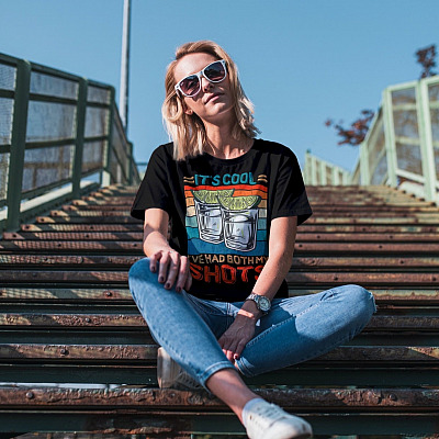 Alternative view of It's Cool I've Had Both My Shots T-Shirt - Funny Tequila Shirt