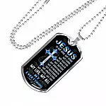 Cross Jesus Is My God My King My Lord My Savior My Healer My Refuge Christian Gifts Dog Tag Pendant Necklace