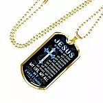 Cross Jesus Is My God My King My Lord My Savior My Healer My Refuge Christian Gifts Dog Tag Pendant Necklace