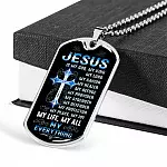 Cross Jesus Is My God My King My Lord My Savior My Healer My Refuge Christian Gifts Dog Tag Pendant Necklace