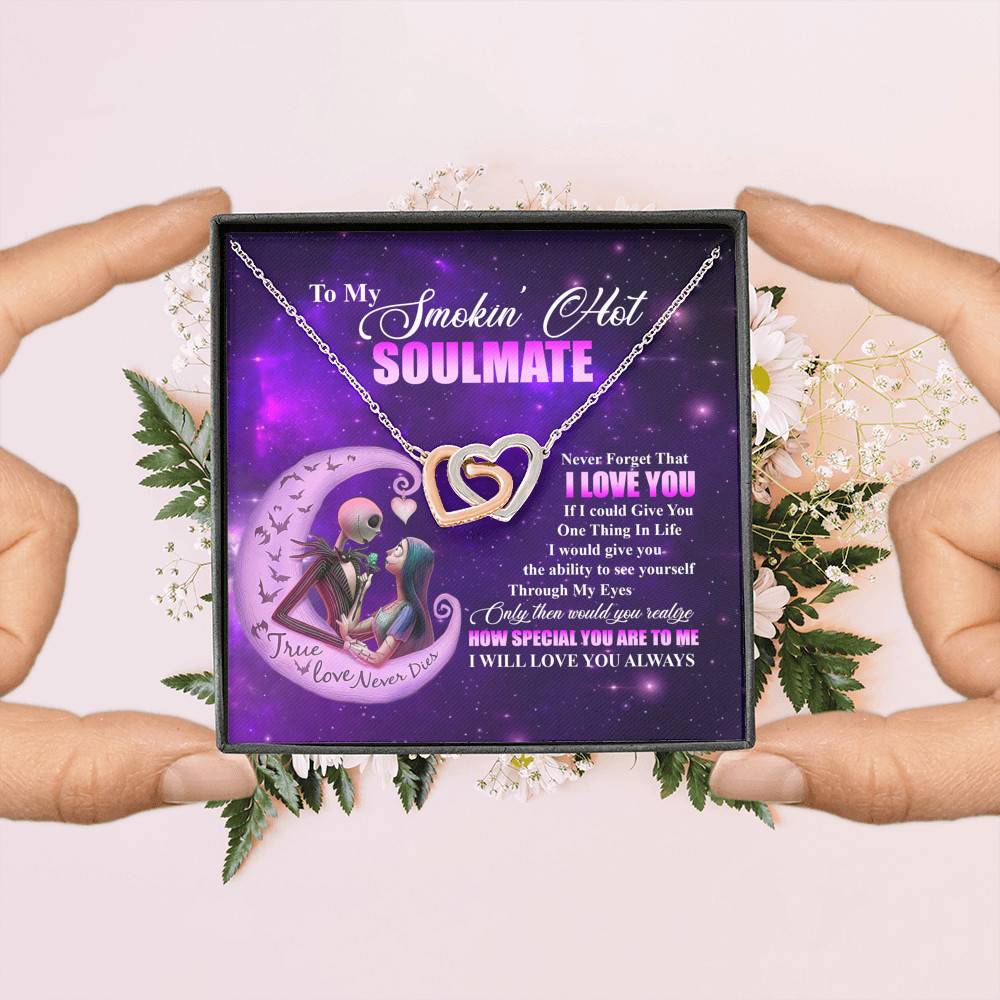 Nightmare Christmas to My Smokin Hot Soulmate Never Forget That I Love You Interlocking Hearts Pendant Necklace Nightmare Christmas to My Smokin Hot S