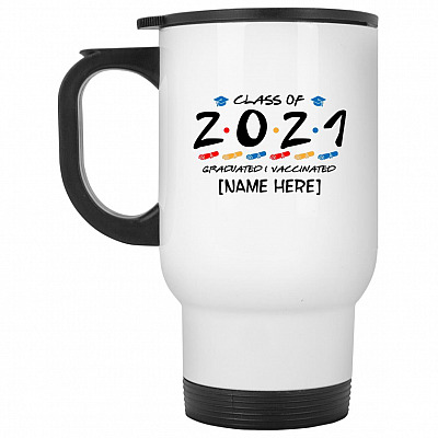 14 oz. White Travel Mug