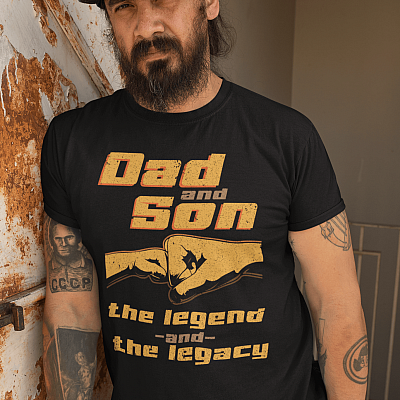Alternative view of Dad And Son The Legend And The Legacy Father's Day T-shirt - Father's Day Gift From Son