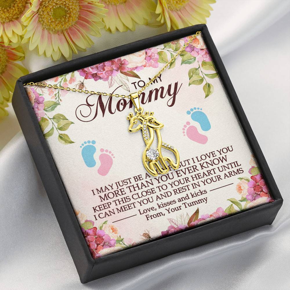To My Mommy I May Just Be A Bump But I Love You More Than You Ever Know Giraffe Necklace - Mom To Be Gifts