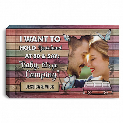 Personalized Photo I Want To, White, 0.75'' Framed Canvas