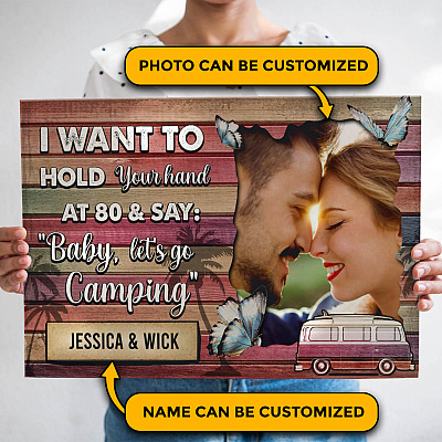 Alternative view of Personalized Photo I Want To Hold Your Hand At 80 Framed Canvas Prints - Unframed Poster - Decor Wall Art