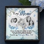 Personalized Photo to My Mom For All The Times That I Forgot To Thank You Double Hearts Pendant Necklace
