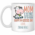 Personalized Happy M-udders Day, White, 11 oz. White Mug Personalized Happy M-udders Day, White, 11 oz. White Mug