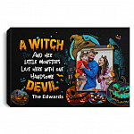Personalized Photo a Witch, White, 0.75'' Framed Canvas