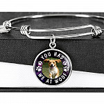 Custom Photo Pet You Had Me at Woof Dog Owner Gifts Circle Pendant Necklace