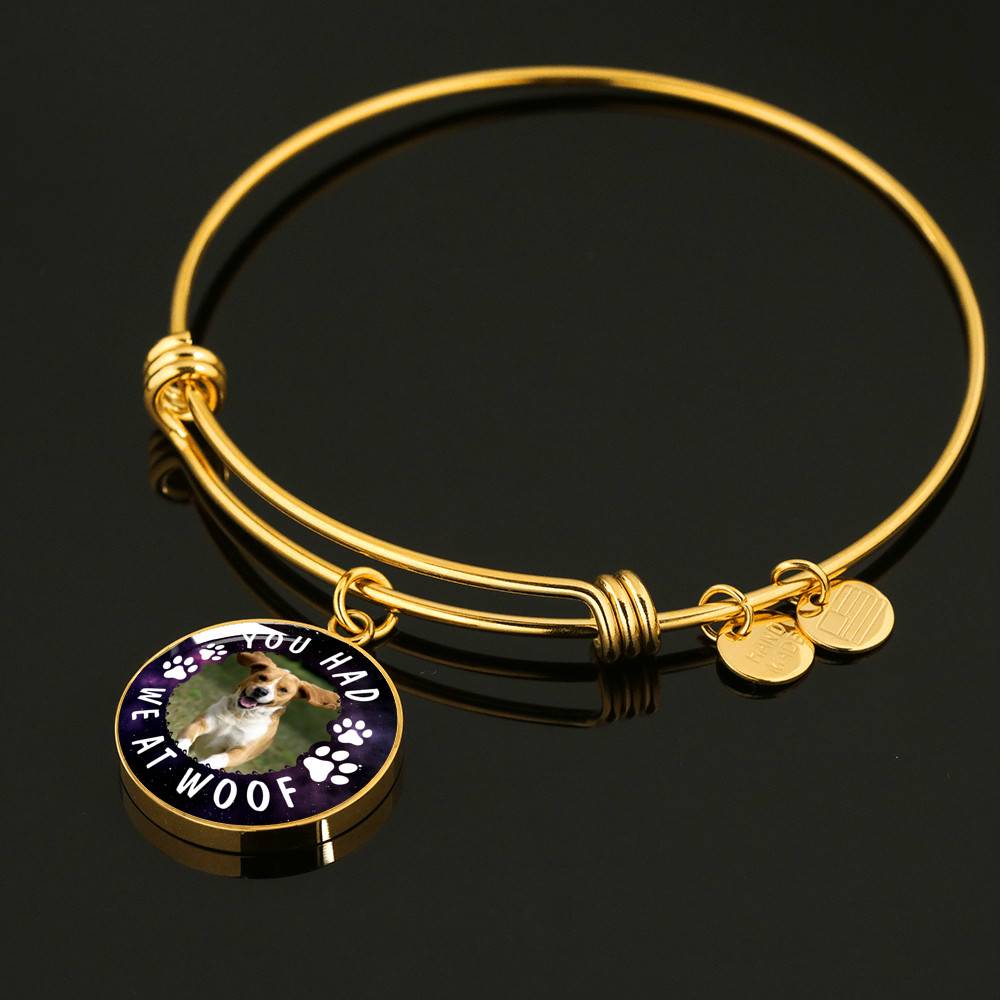 Custom Photo Pet You Had Me at Woof Dog Owner Gifts Circle Pendant Necklace