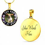 Custom Photo Pet You Had Me at Woof Dog Owner Gifts Circle Pendant Necklace