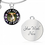 Custom Photo Pet You Had Me at Woof Dog Owner Gifts Circle Pendant Necklace