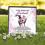 To My Smokin' Hot Soulmate Never Forget That I Love You Girlfriend Interlocking Hearts Pendant Necklace