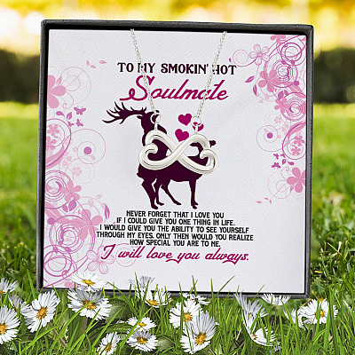 Alternative view of To My Smokin' Hot Soulmate Never Forget That I Love You Girlfriend Infinity Heart Pendant Necklace
