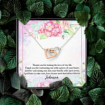 Personalized Thank You for Raising the Love of My Life Mother-In-Law Interlocking Hearts Pendant Necklace