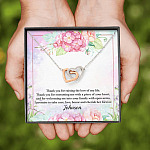 Personalized Thank You for Raising the Love of My Life Mother-In-Law Interlocking Hearts Pendant Necklace