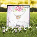 Personalized Thank You for Raising the Love of My Life Mother-In-Law Interlocking Hearts Pendant Necklace