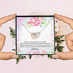 Personalized Thank You for Raising the Love of My Life Mother-In-Law Interlocking Hearts Pendant Necklace