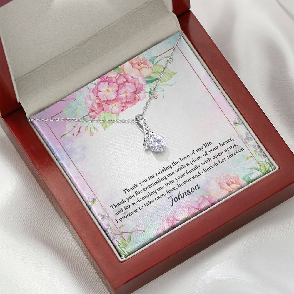 Personalized Thank You for Raising the Love of My Life Mother-In-Law Alluring Pendant Necklace