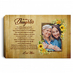 Personalized Photo To My Daughter, White, 0.75'' Framed Canvas