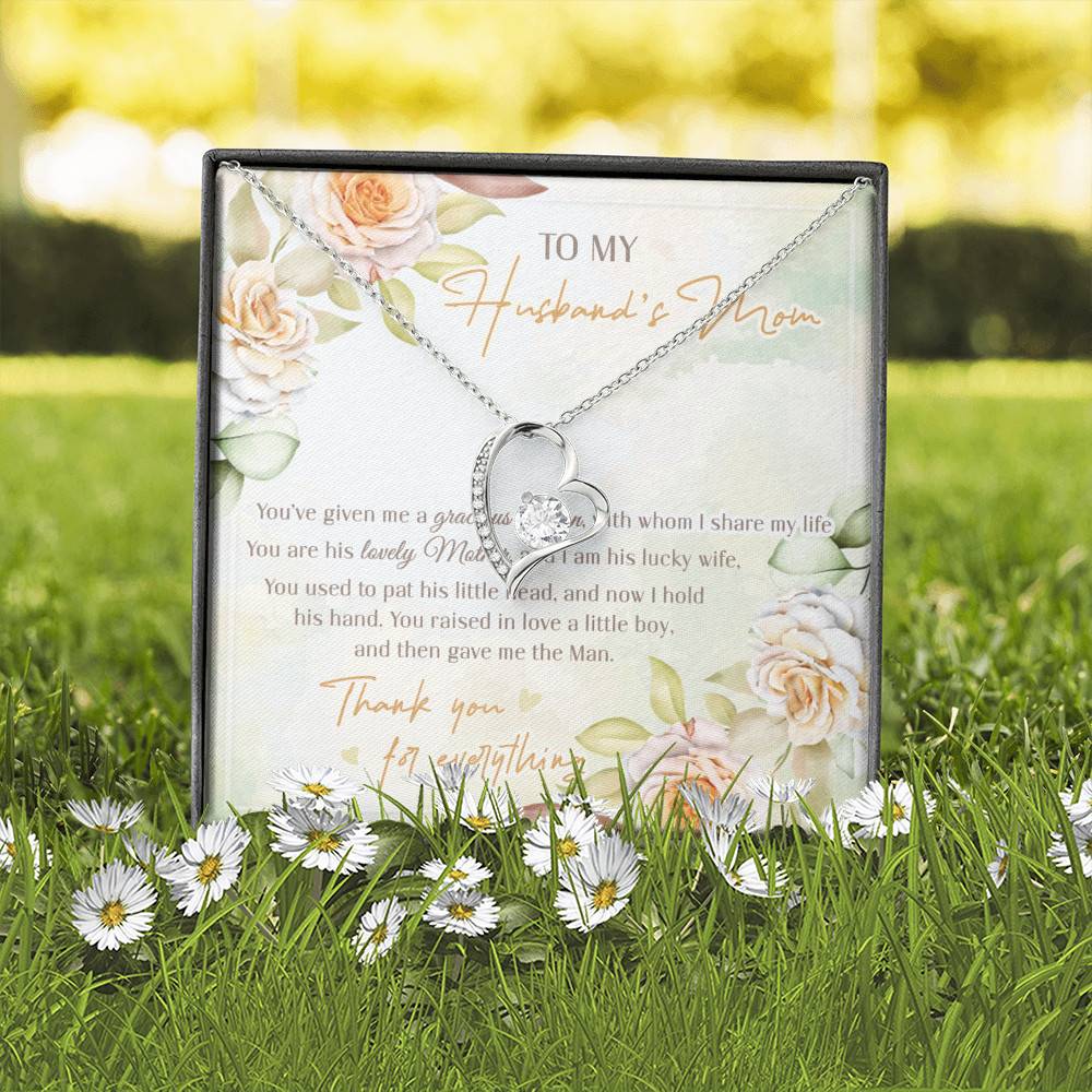 To My Husband's Mom You've Given Me A Gracious Man From Daughter In Law Forever Love Heart Pendant Necklace