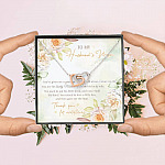 To My Husband's Mom You've Given Me A Gracious Man From Daughter In Law Interlocking Hearts Pendant Necklace