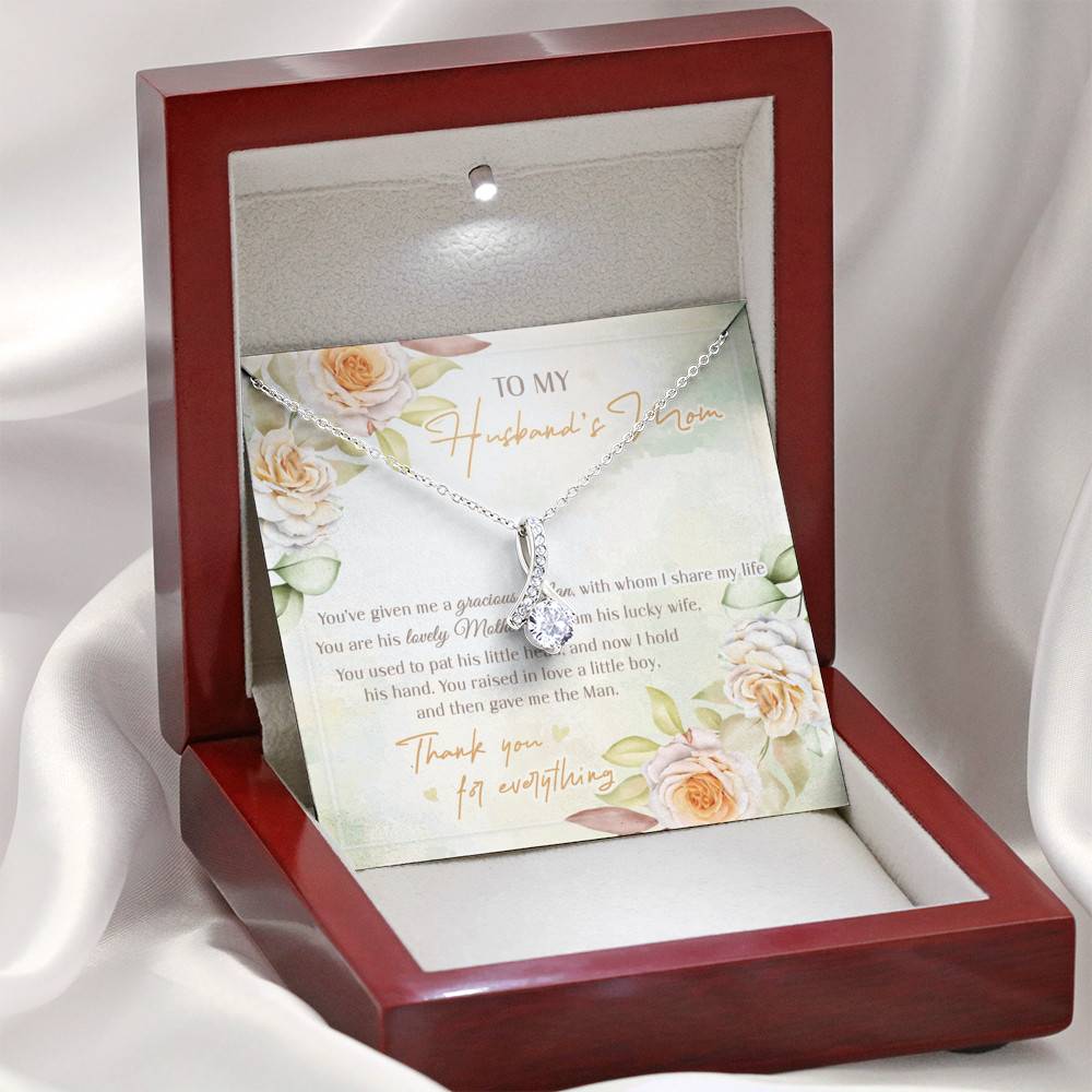 To My Husband's Mom You've Given Me A Gracious Man From Daughter In Law Alluring Beauty Necklace