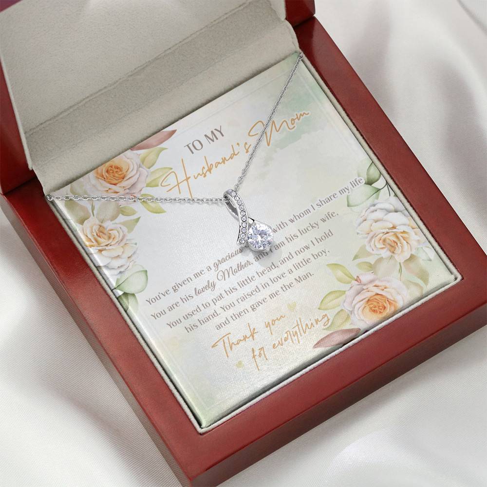 To My Husband's Mom You've Given Me A Gracious Man From Daughter In Law Alluring Beauty Necklace