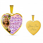 Personalized Photo Butterfly Hover And Feathers Appear Whenever Lost Loved Ones Heart Pendant Necklace