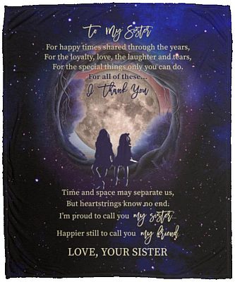 SIster Blanket, White, Cozy Plush Fleece Blanket - 50x60