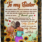 Sister Blanket, White, Cozy Plush Fleece Blanket - 50x60 Sister Blanket, White, Cozy Plush Fleece Blanket - 50x60