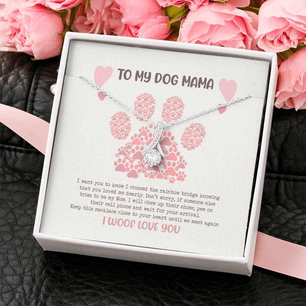 To My Dog Mama I Woof Love You Alluring Beauty Pendant Necklace - Missing Dog Gift