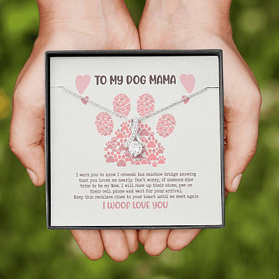 To My Dog Mama I Woof Love You Alluring Beauty Pendant Necklace - Missing Dog Gift