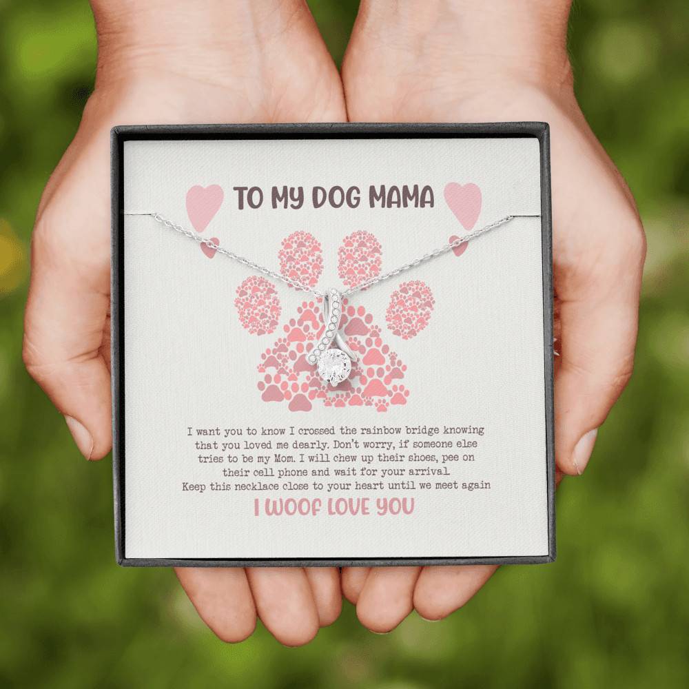 To My Dog Mama I Woof Love You Alluring Beauty Pendant Necklace - Missing Dog Gift