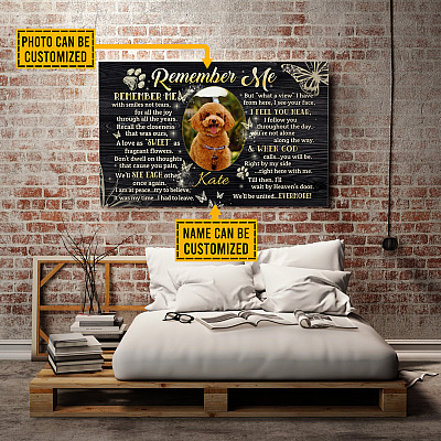 Alternative view of Personalized Photo Remember Me With Smiles Not Tears Dog Memorial Framed Canvas Prints - Unframed Poster